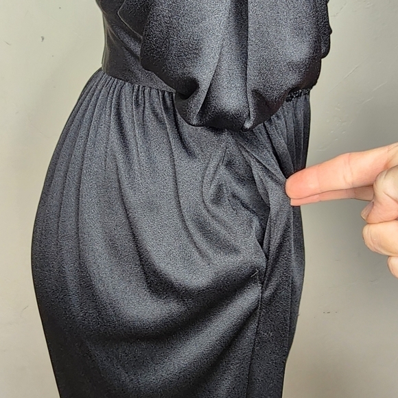 RARE and Amazing 80's Vintage Disco Glam Black Sequin Jumpsuit - Picture 7 of 14